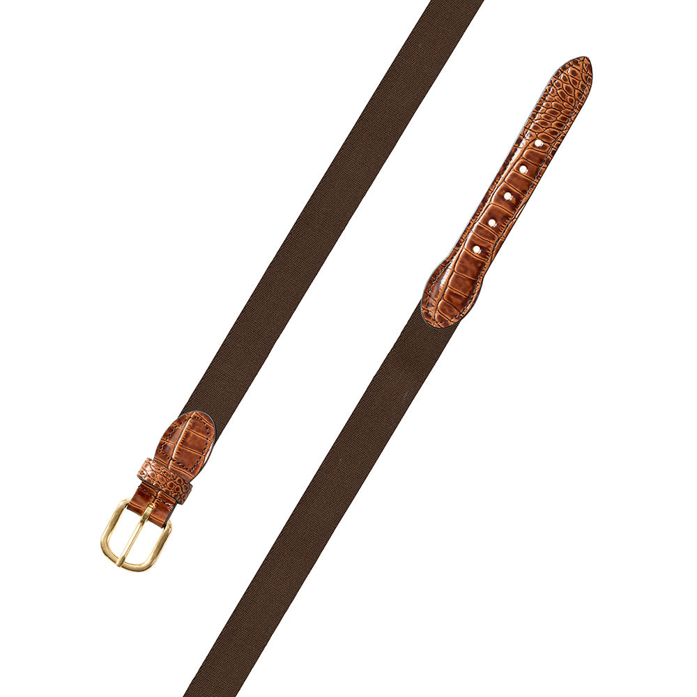 Brown Surcingle Leather Tab Belt