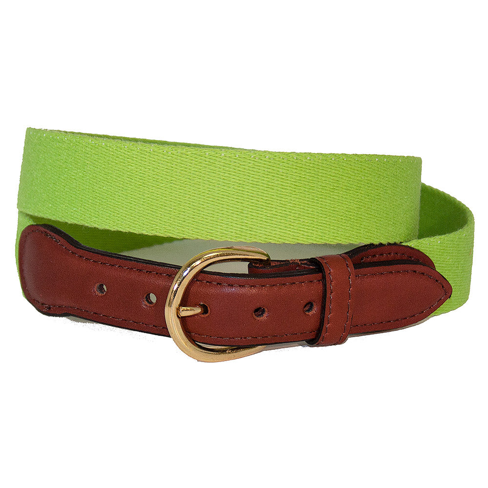 Spring Green Surcingle Leather Tab Belt