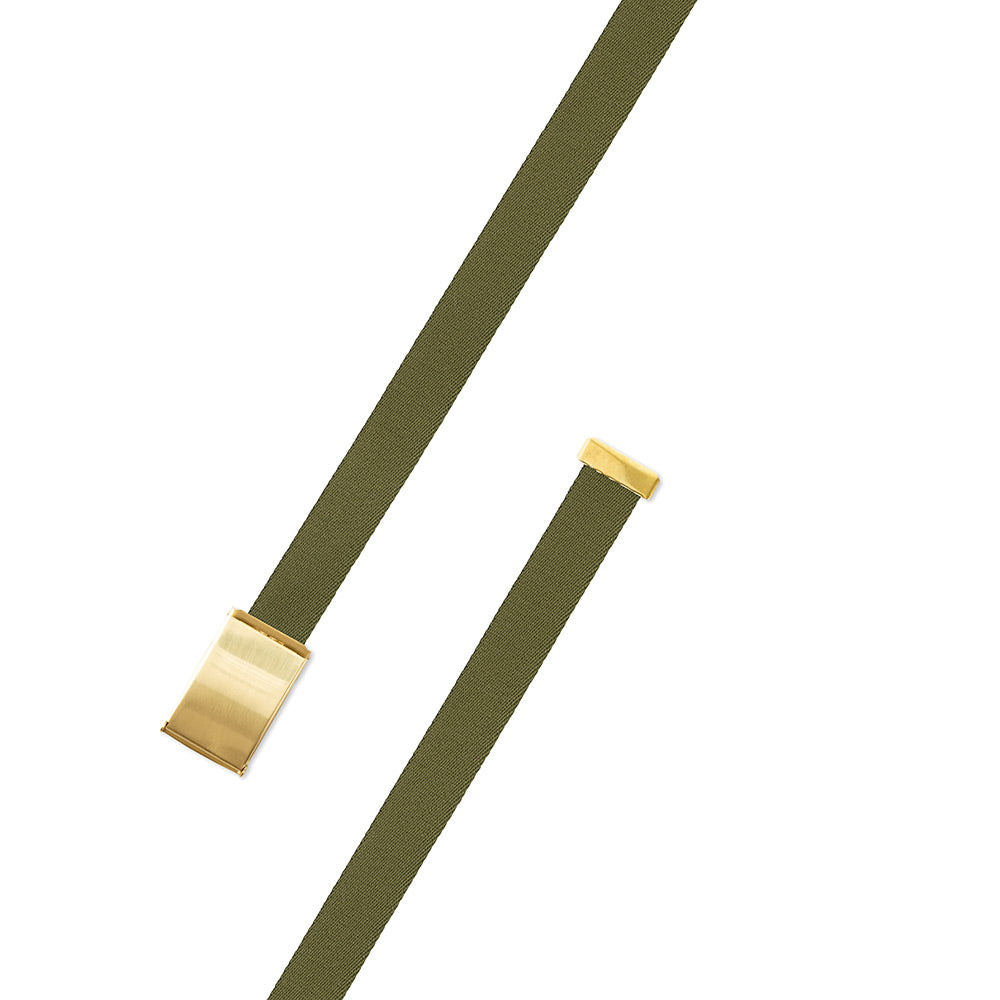 Olive Green Surcingle Military Buckle Belt
