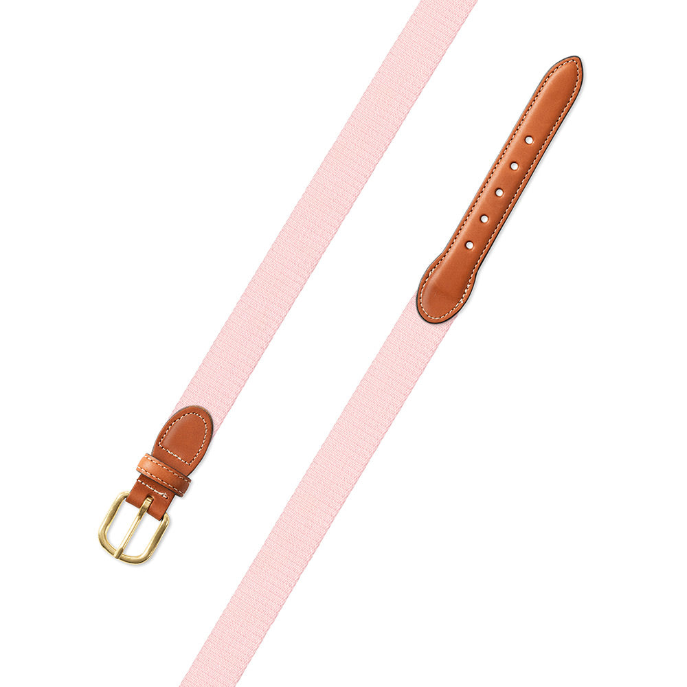 Pale Pink Surcingle Leather Tab Belt