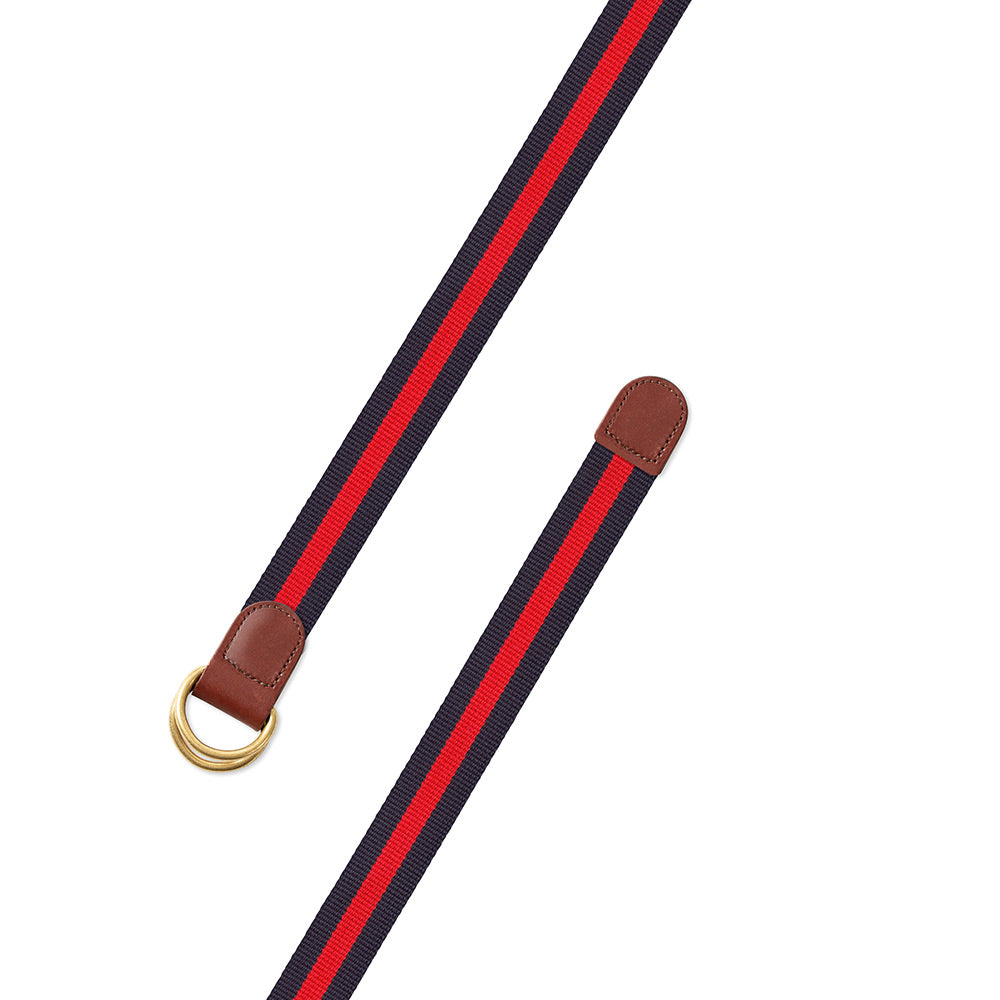 Navy &amp; Red Surcingle D-Ring Belt