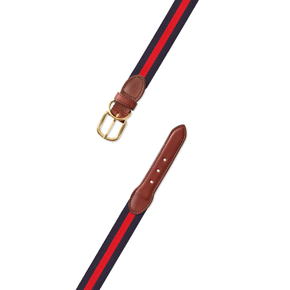 Navy &amp; Red Surcingle Dog Collar