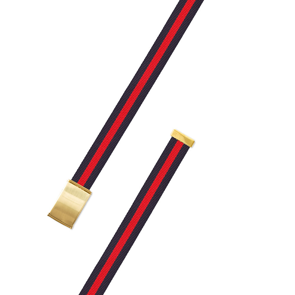 Navy &amp; Red Surcingle Military Buckle Belt
