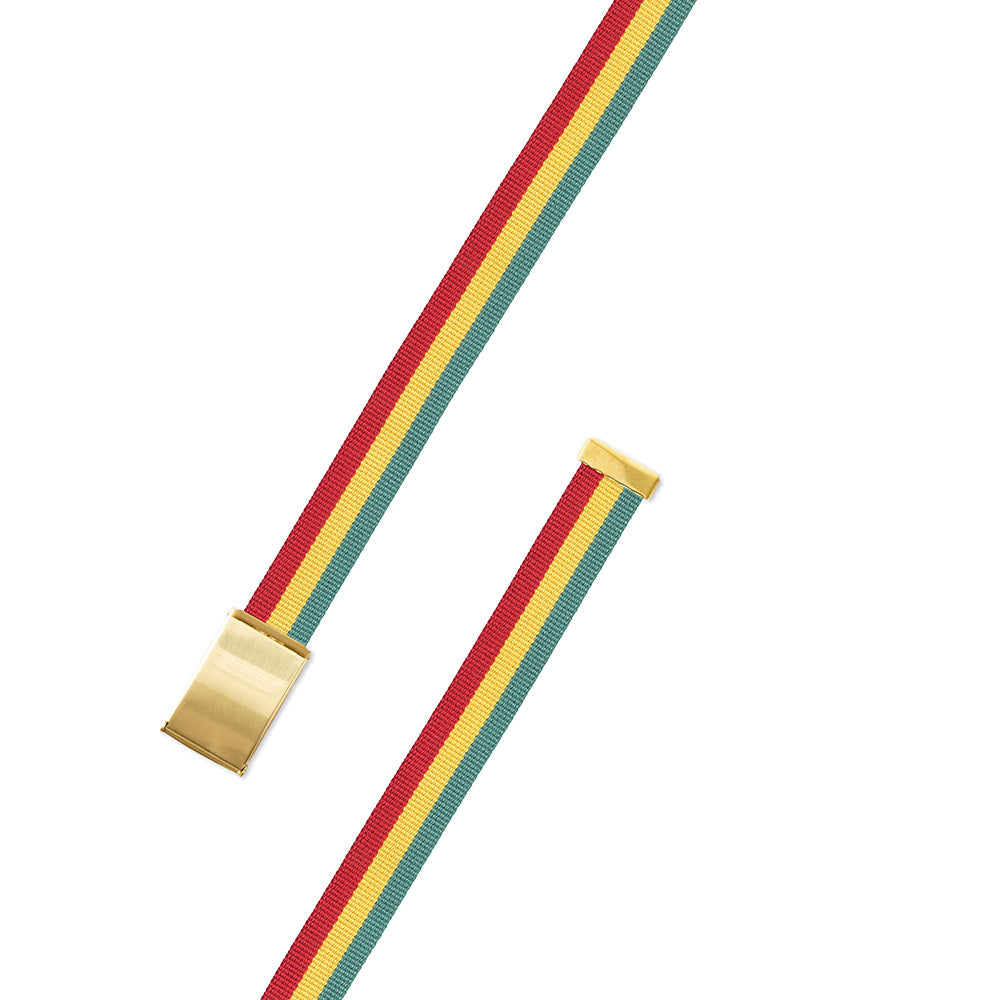 Red, Yellow &amp; Green Surcingle Military Buckle Belt