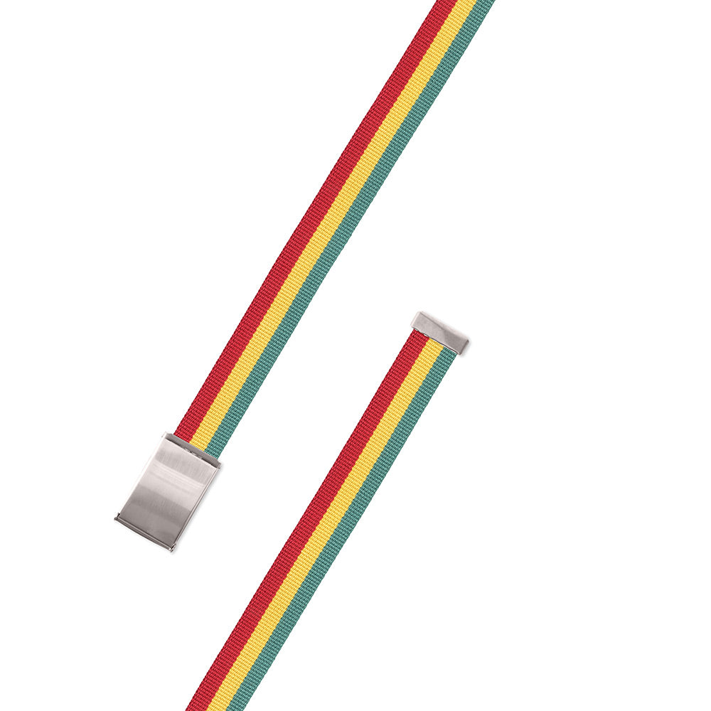 Red, Yellow &amp; Green Surcingle Military Buckle Belt