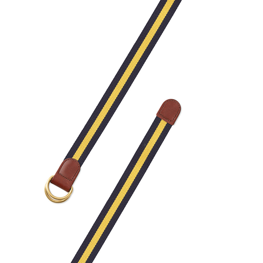 Navy &amp; Yellow Surcingle D-Ring Belt