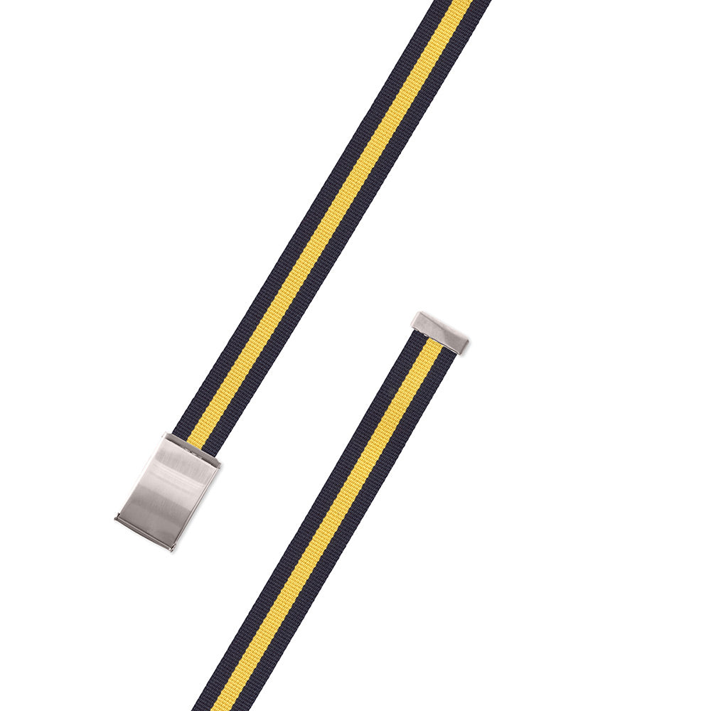 Navy &amp; Yellow Surcingle Military Buckle Belt