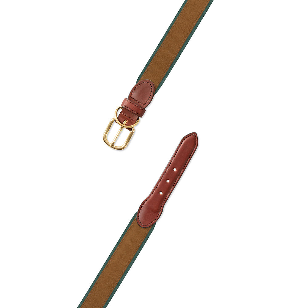 Rust on Dark Green Suede Dog Collar