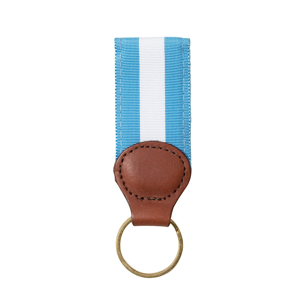 Carolina Blue &amp; White Grosgrain Ribbon Key Fob