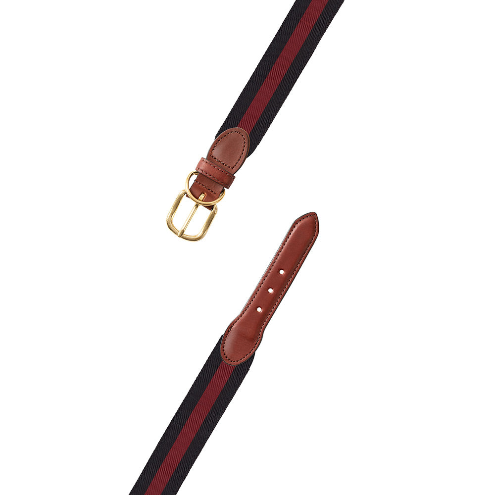Black &amp; Maroon Grosgrain Ribbon Dog Collar