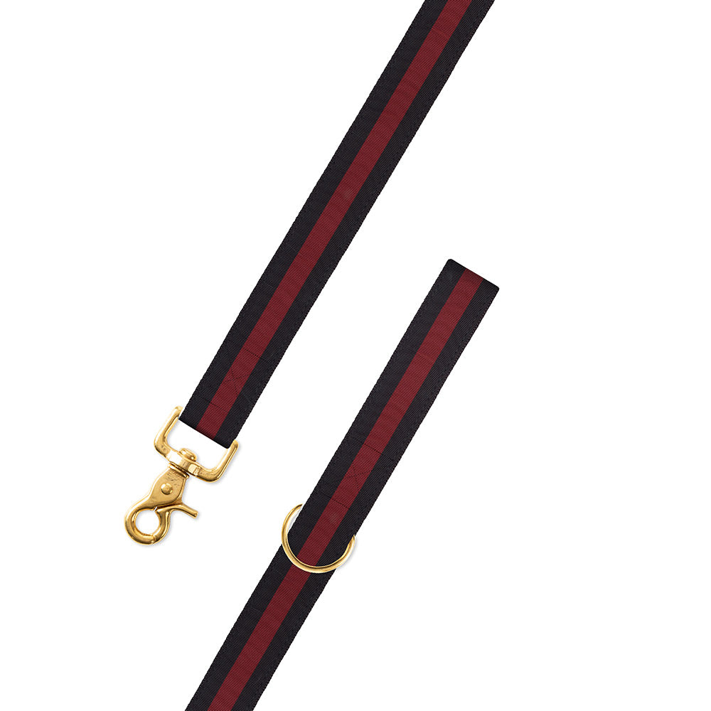 Black &amp; Maroon Grosgrain Ribbon Dog Leash