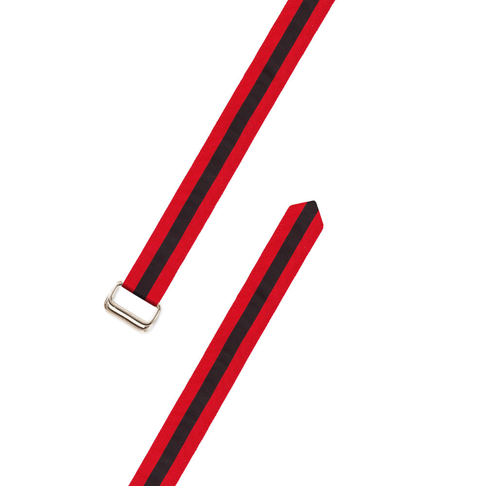 Red &amp; Black Grosgrain Ribbon D-Ring Belt