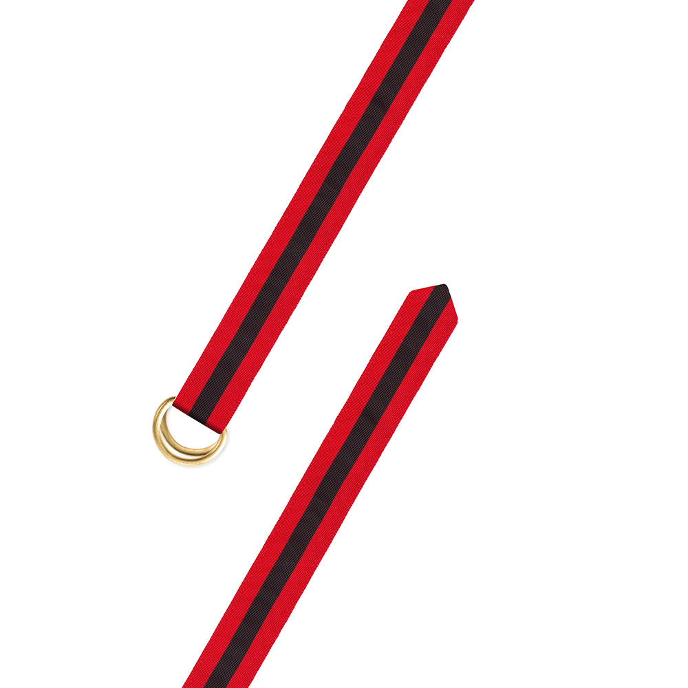 Red, White & Blue Grosgrain Ribbon D-Ring Belt - Barrons-Hunter