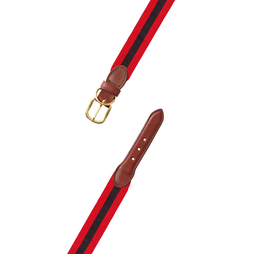 Red &amp; Black Grosgrain Ribbon Dog Collar