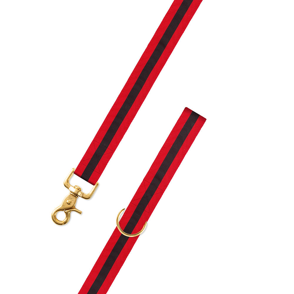 Red &amp; Black Grosgrain Ribbon Dog Leash