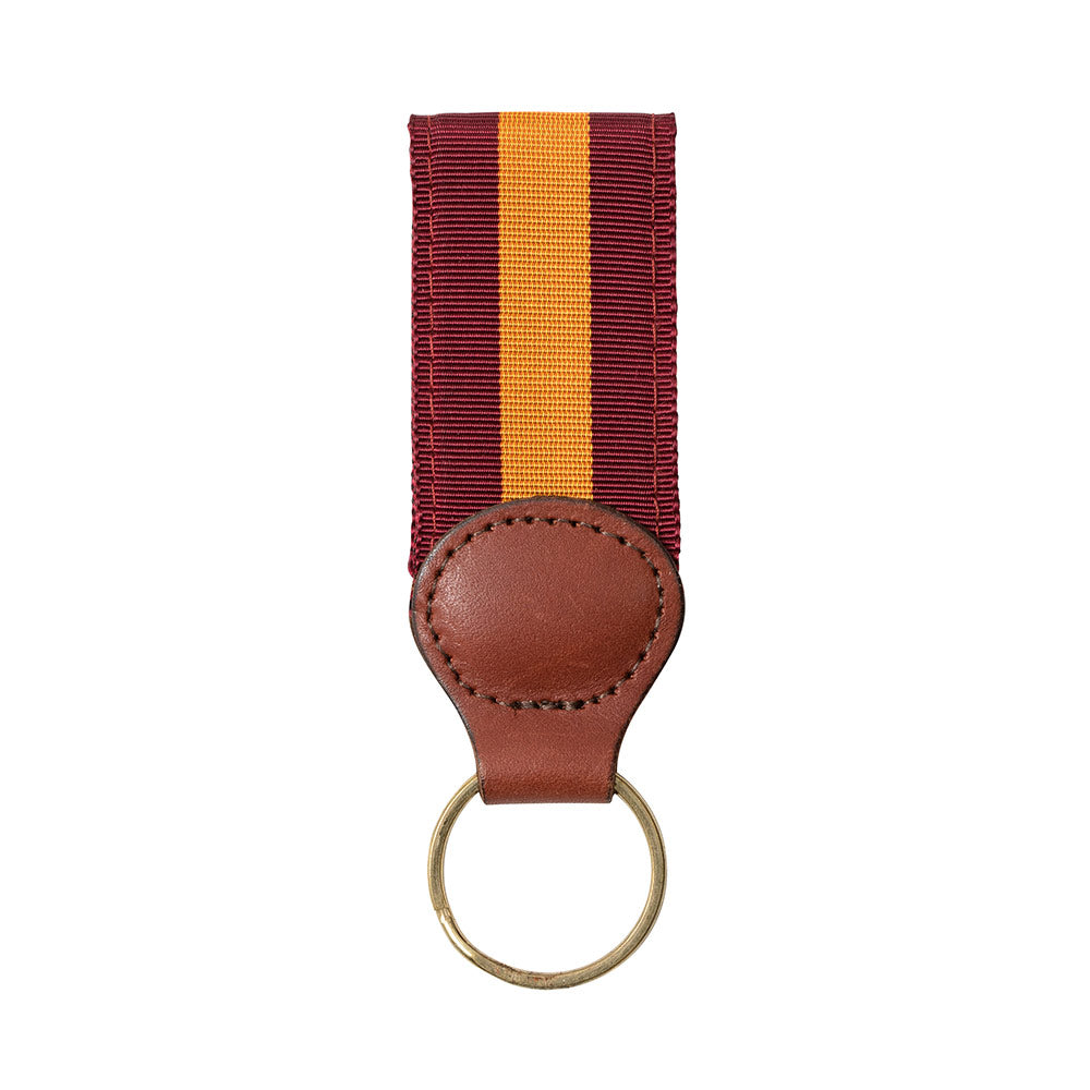 Maroon &amp; Orange Grosgrain Ribbon Key Fob