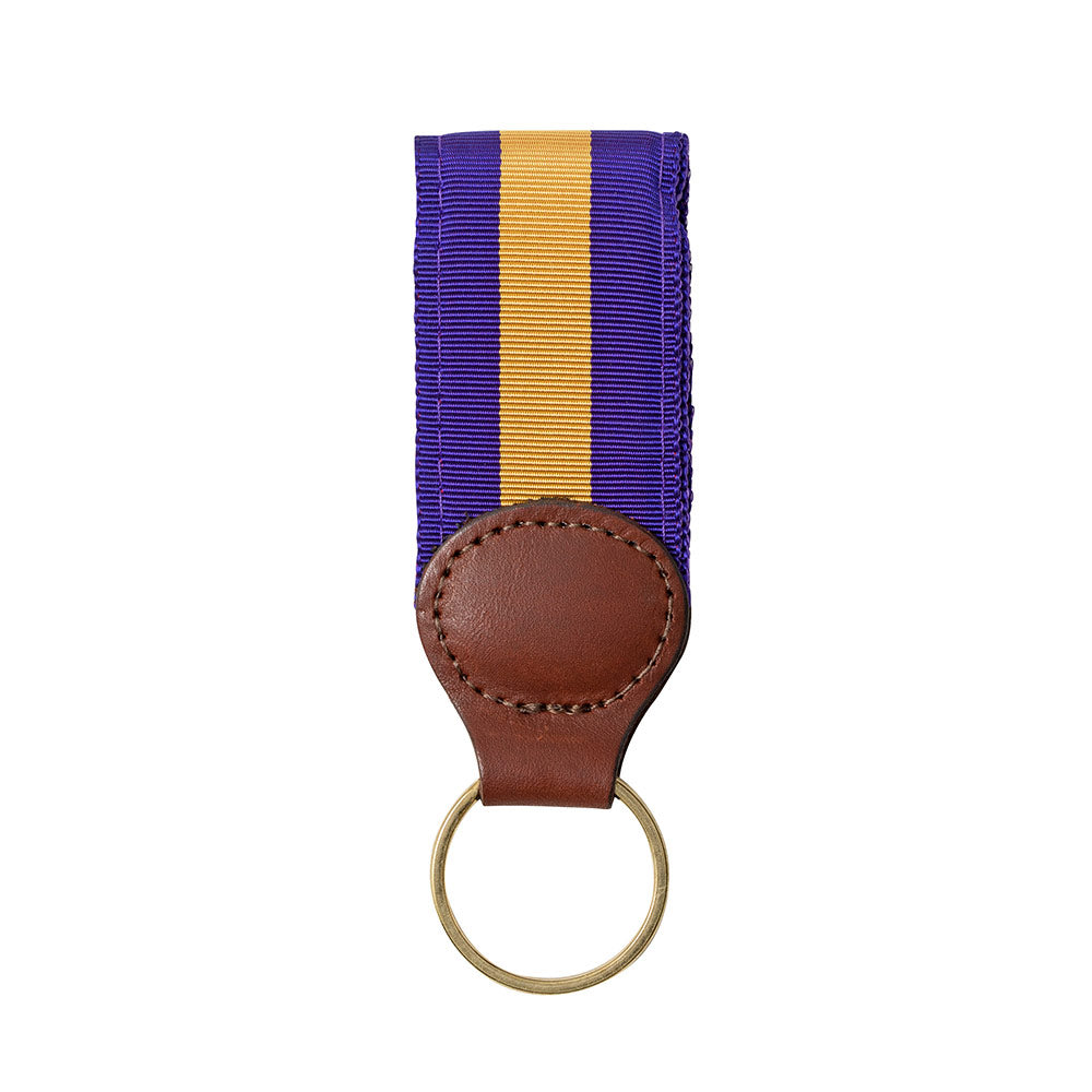 Purple &amp; Gold Grosgrain Ribbon Key Fob