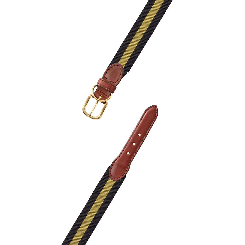 Black &amp; Gold Grosgrain Ribbon Dog Collar