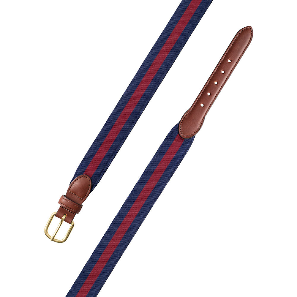 Navy &amp; Burgundy Grosgrain Ribbon Children&#39;s Belt