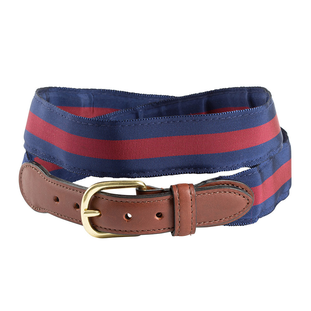 Navy &amp; Burgundy Grosgrain Ribbon Children&#39;s Belt