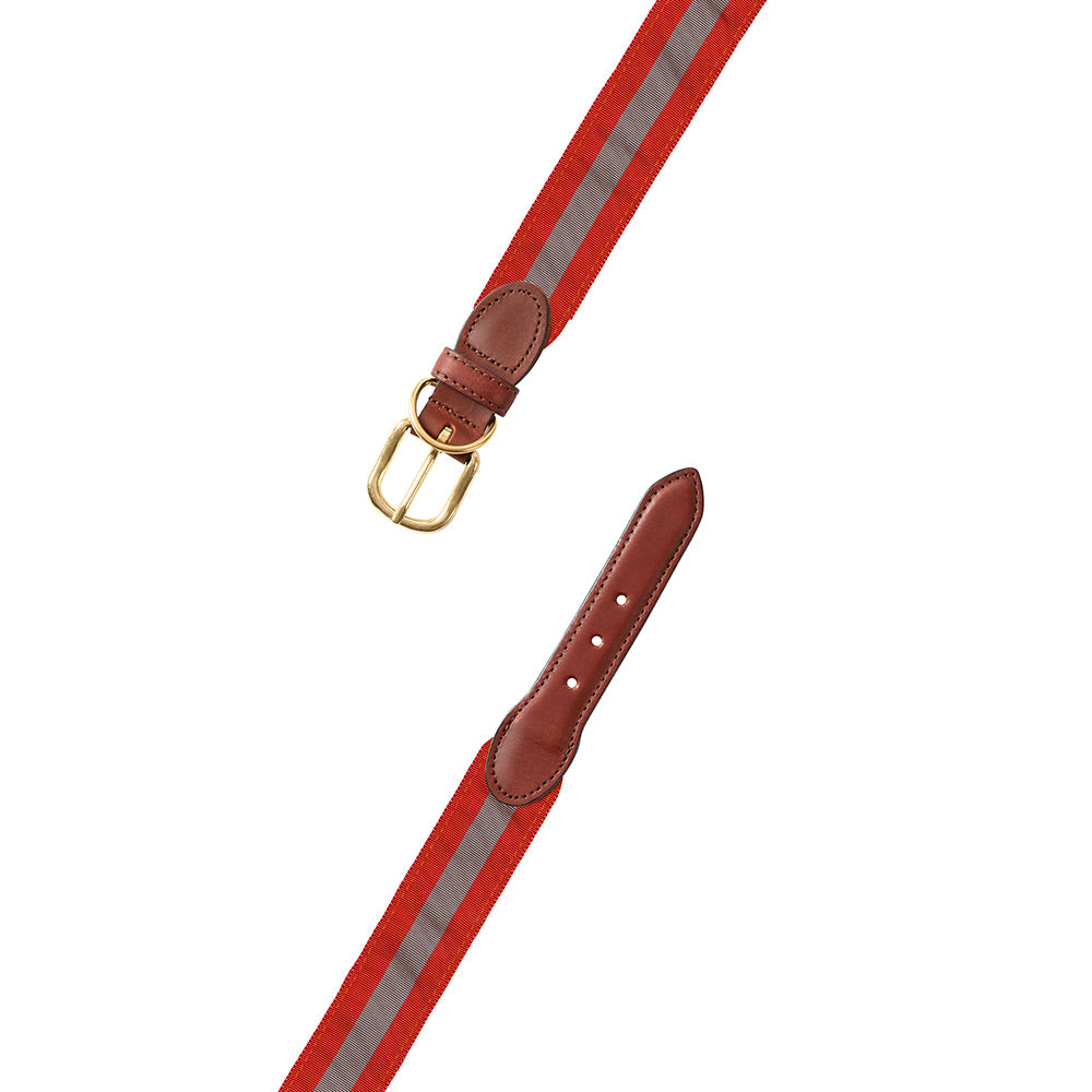 Orange &amp; Grey Grosgrain Ribbon Dog Collar