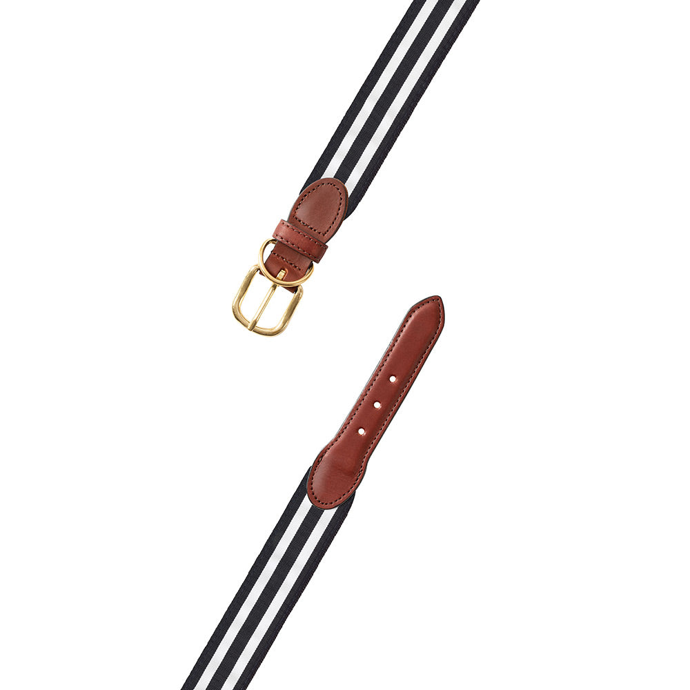 Black &amp; White Grosgrain Ribbon Dog Collar