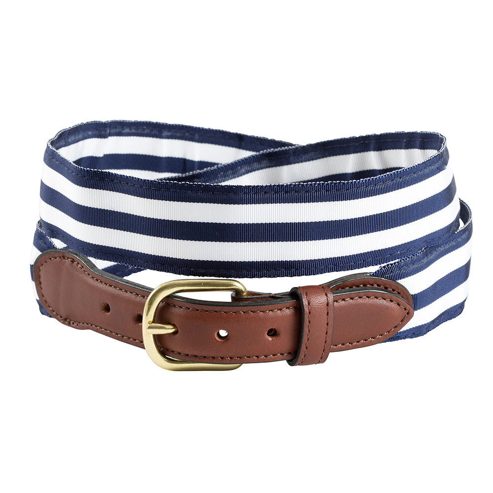 Navy &amp; White Grosgrain Ribbon Children&#39;s Belt