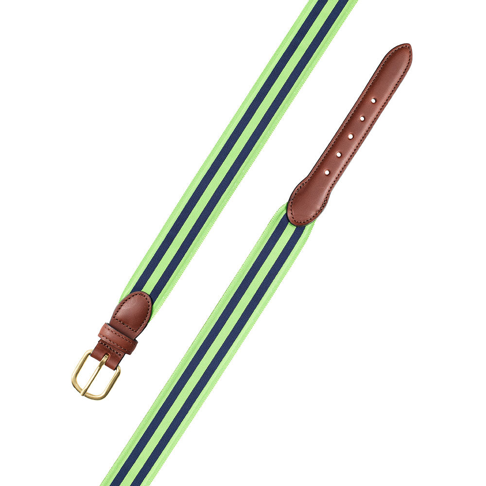 Lime Green &amp; Navy Grosgrain Ribbon Children&#39;s Belt