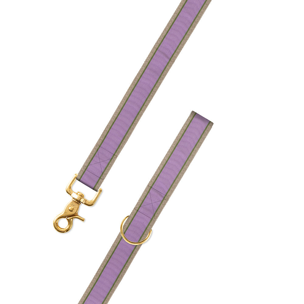 Lavender, Olive &amp; Tan Grosgrain Ribbon Dog Leash