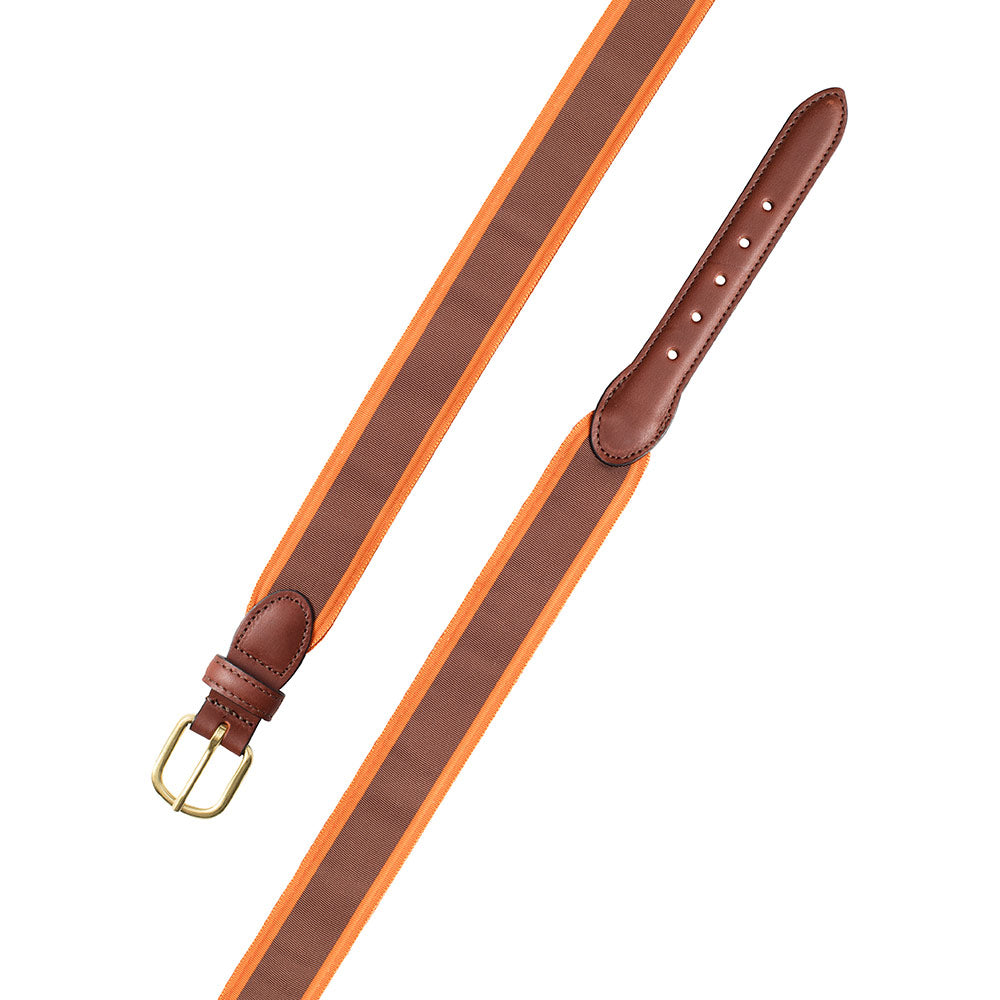Brown &amp; Orange Grosgrain Ribbon Children&#39;s Belt