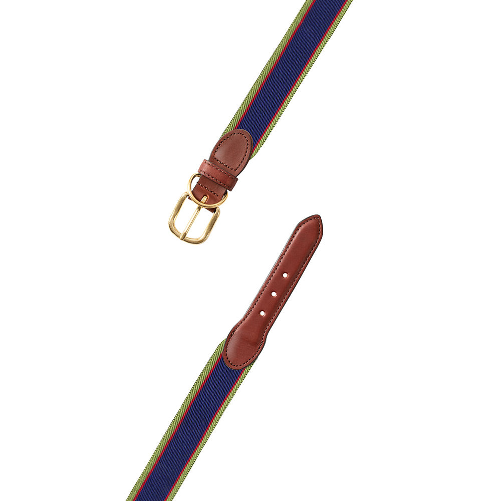 Blue, Red &amp; Green Grosgrain Ribbon Dog Collar