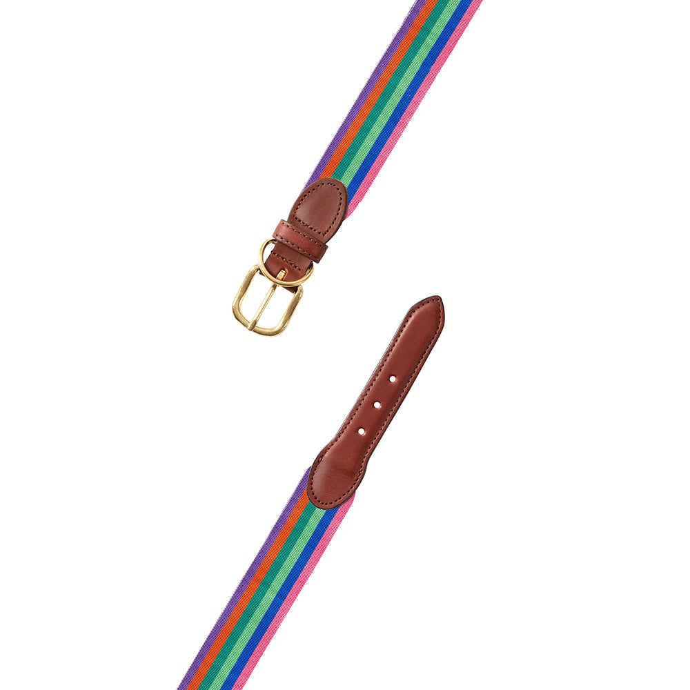 Multicolored Grosgrain Ribbon Dog Collar
