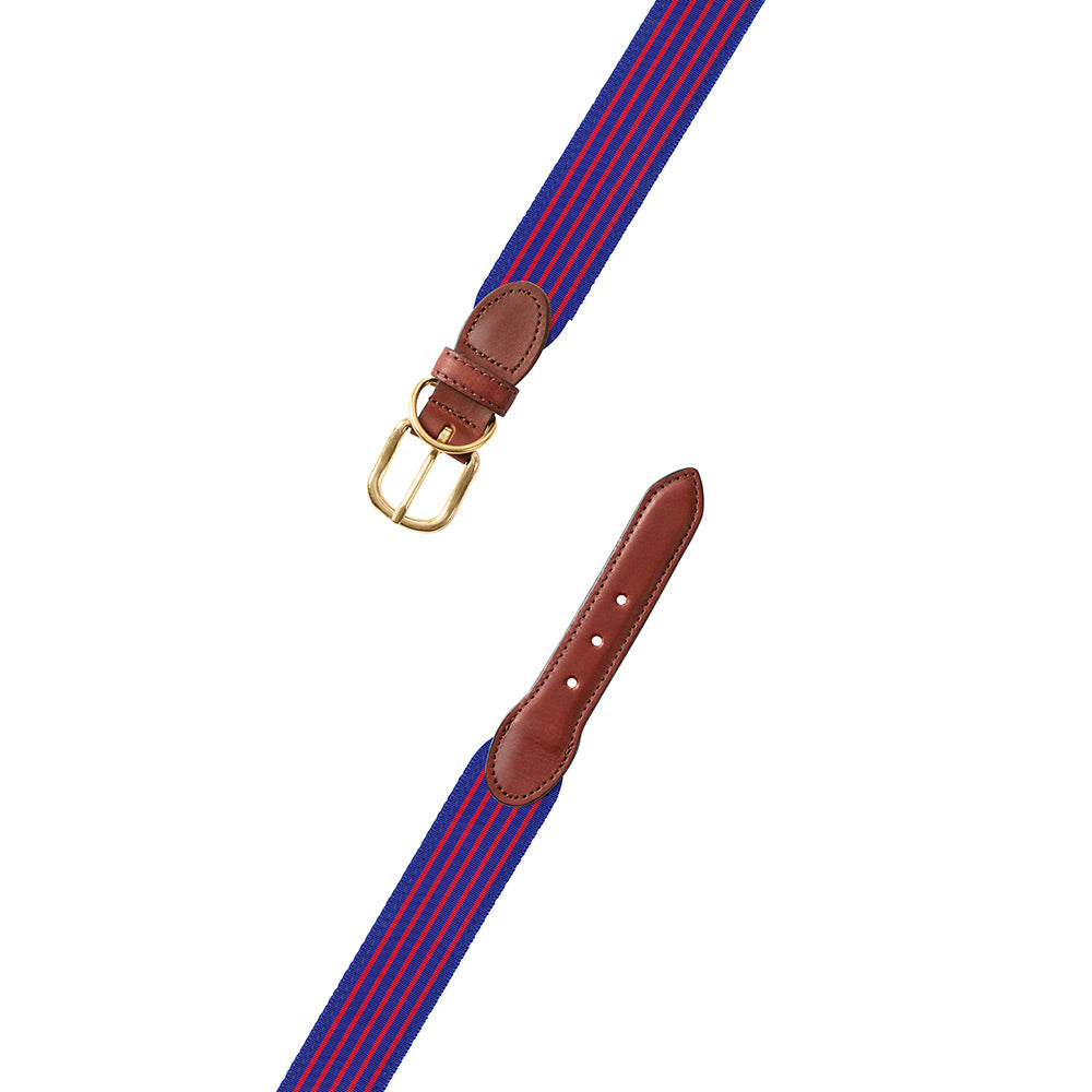 Royal Blue &amp; Red Grosgrain Ribbon Dog Collar
