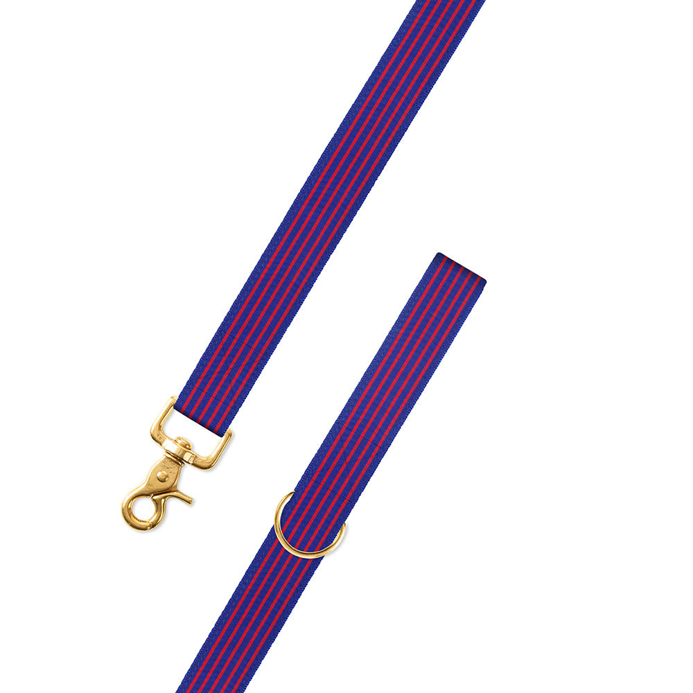 Royal Blue &amp; Red Grosgrain Ribbon Dog Leash