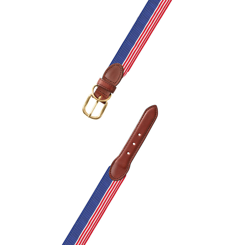 Flag Pattern Grosgrain Ribbon Dog Collar
