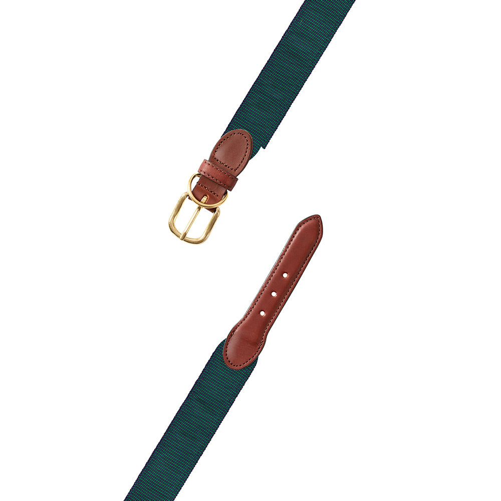 Green &amp; Navy Grosgrain Ribbon Dog Collar