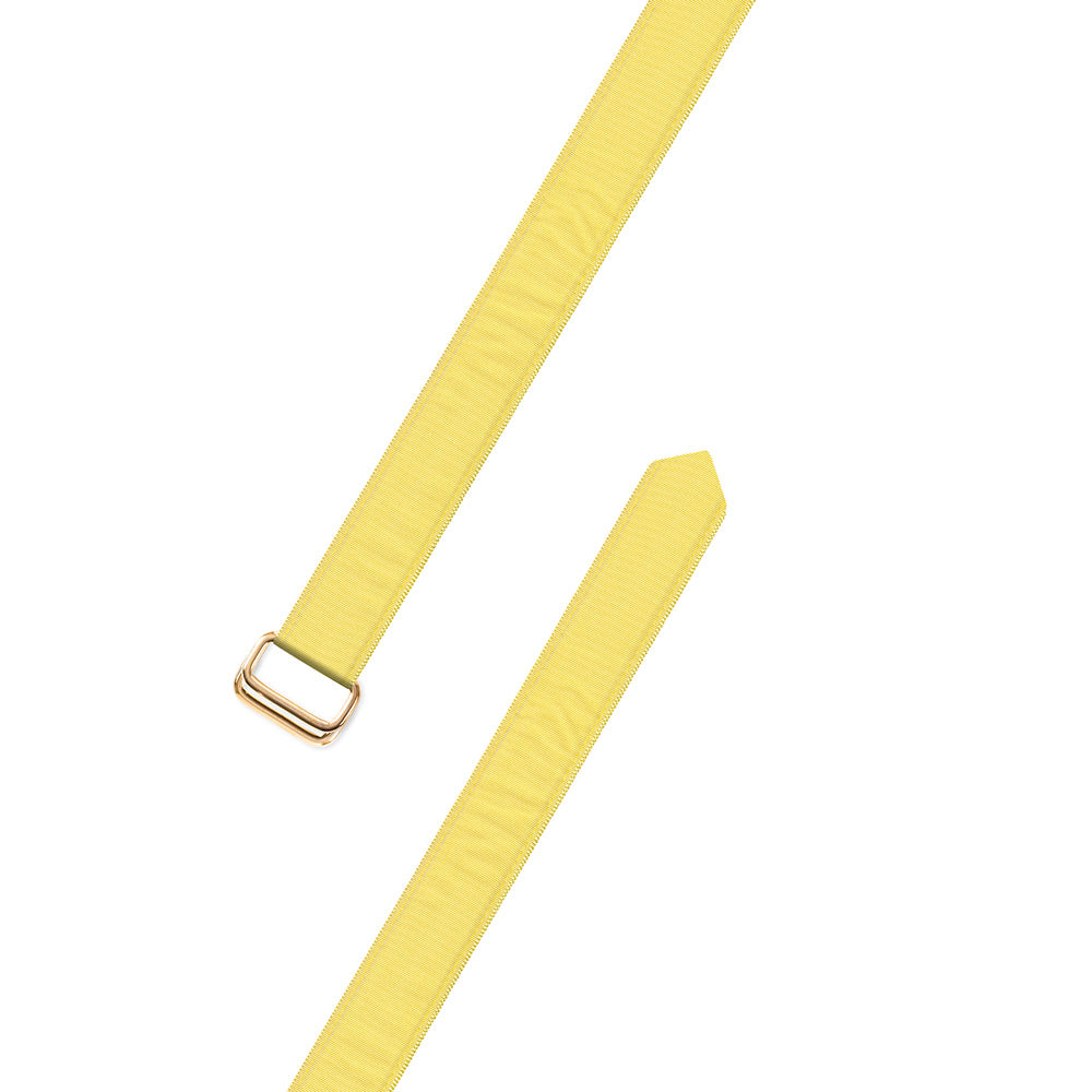 Yellow Grosgrain Ribbon D-Ring Belt