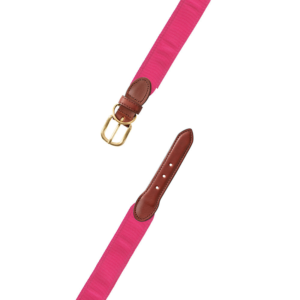 Pink Grosgrain Ribbon Dog Collar