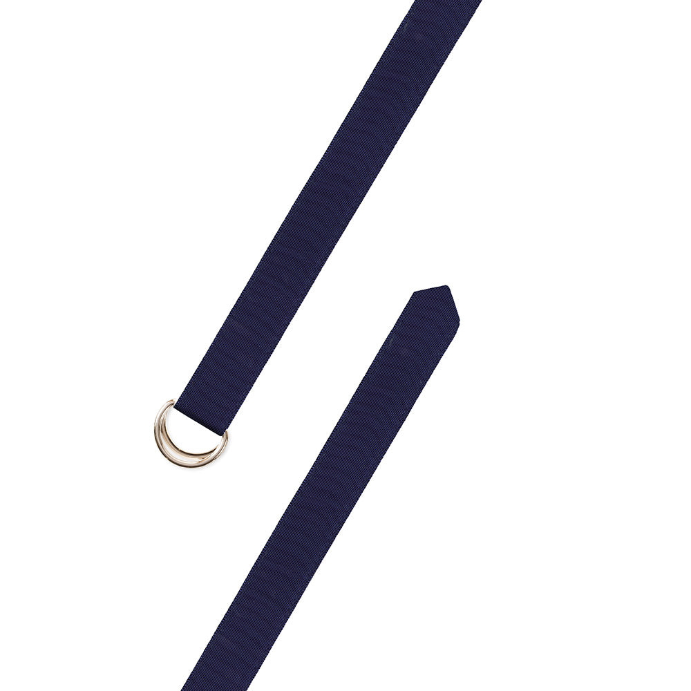 Navy Grosgrain Ribbon D-Ring Belt