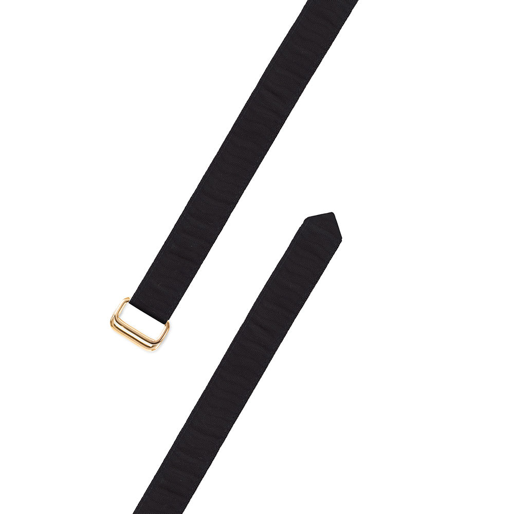 Black Grosgrain Ribbon D-Ring Belt