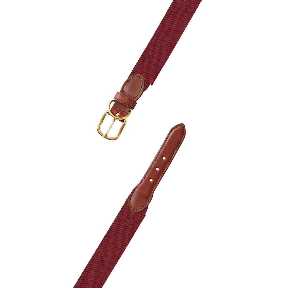 Burgundy Grosgrain Ribbon Dog Collar