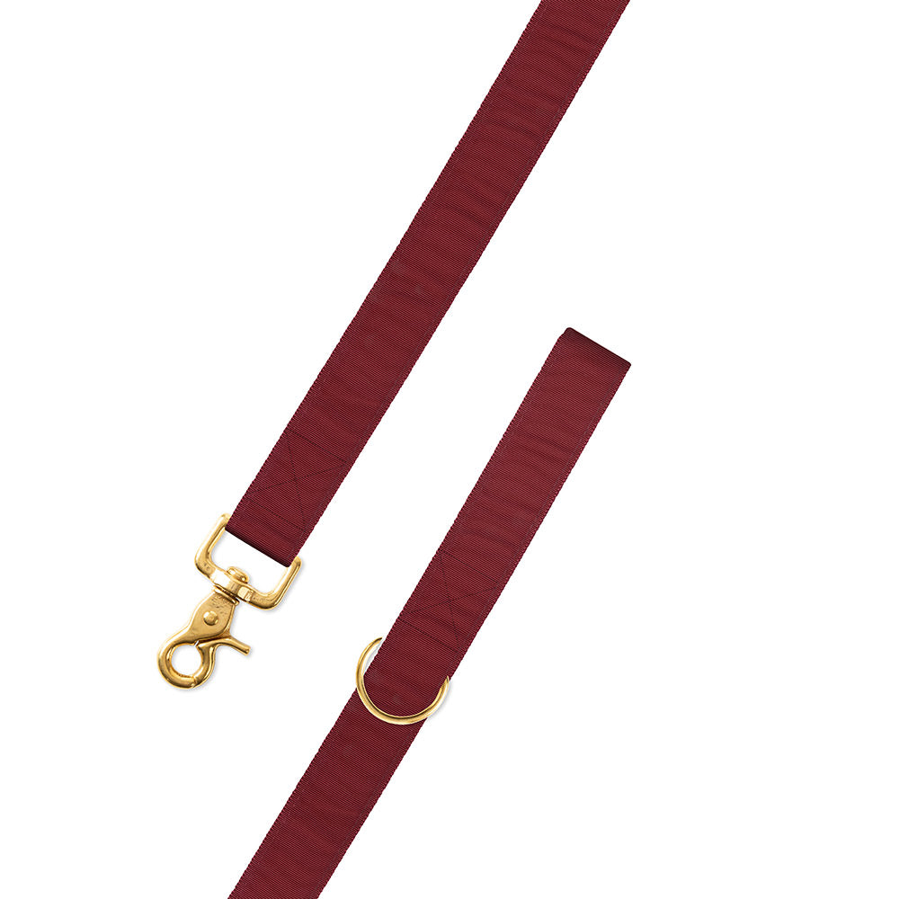 Burgundy Grosgrain Ribbon Dog Leash