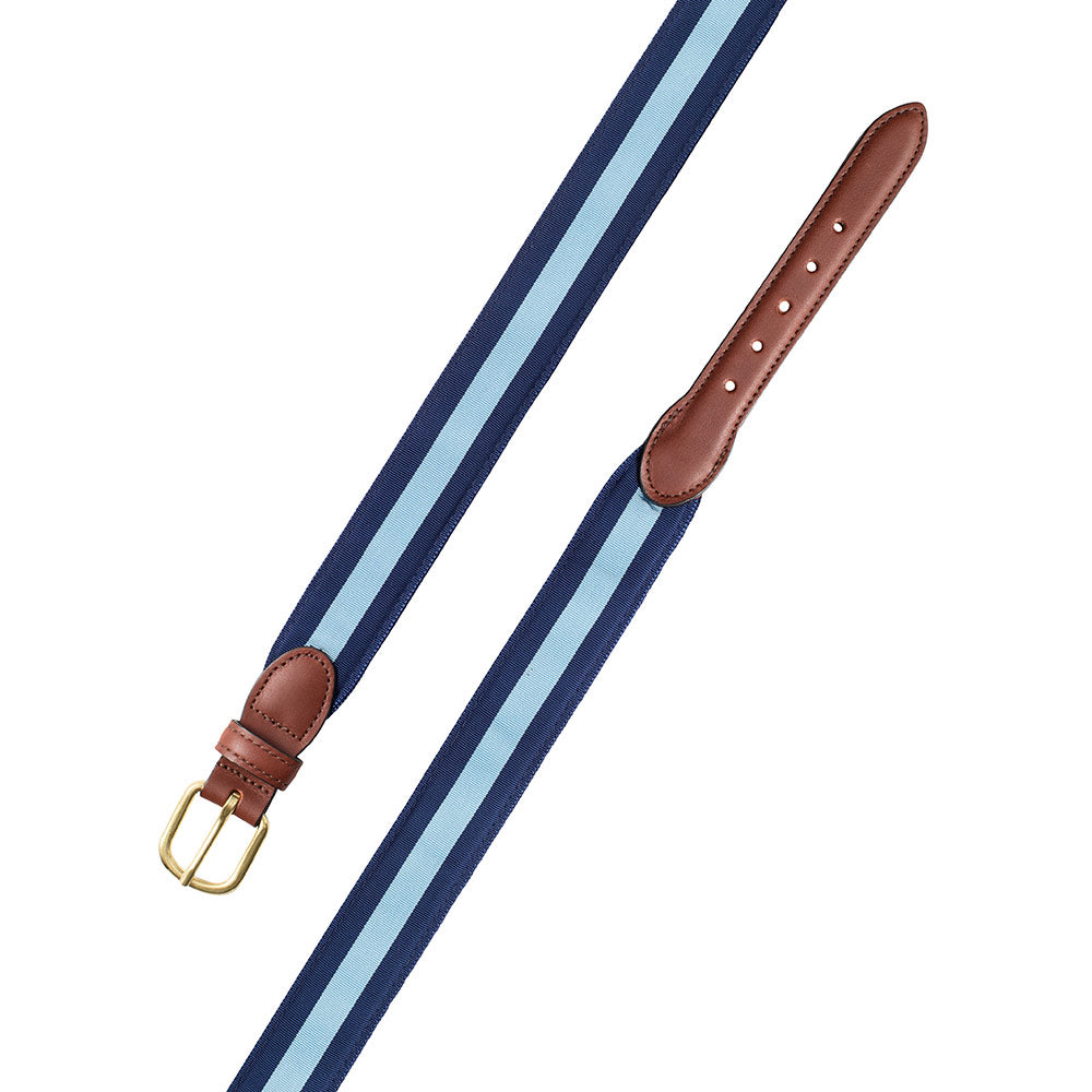 Navy &amp; Light Blue Grosgrain Ribbon Children&#39;s Belt