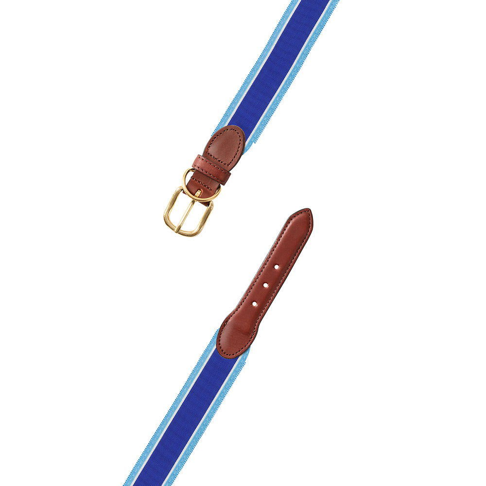 Navy &amp; Blue Grosgrain Ribbon Dog Collar