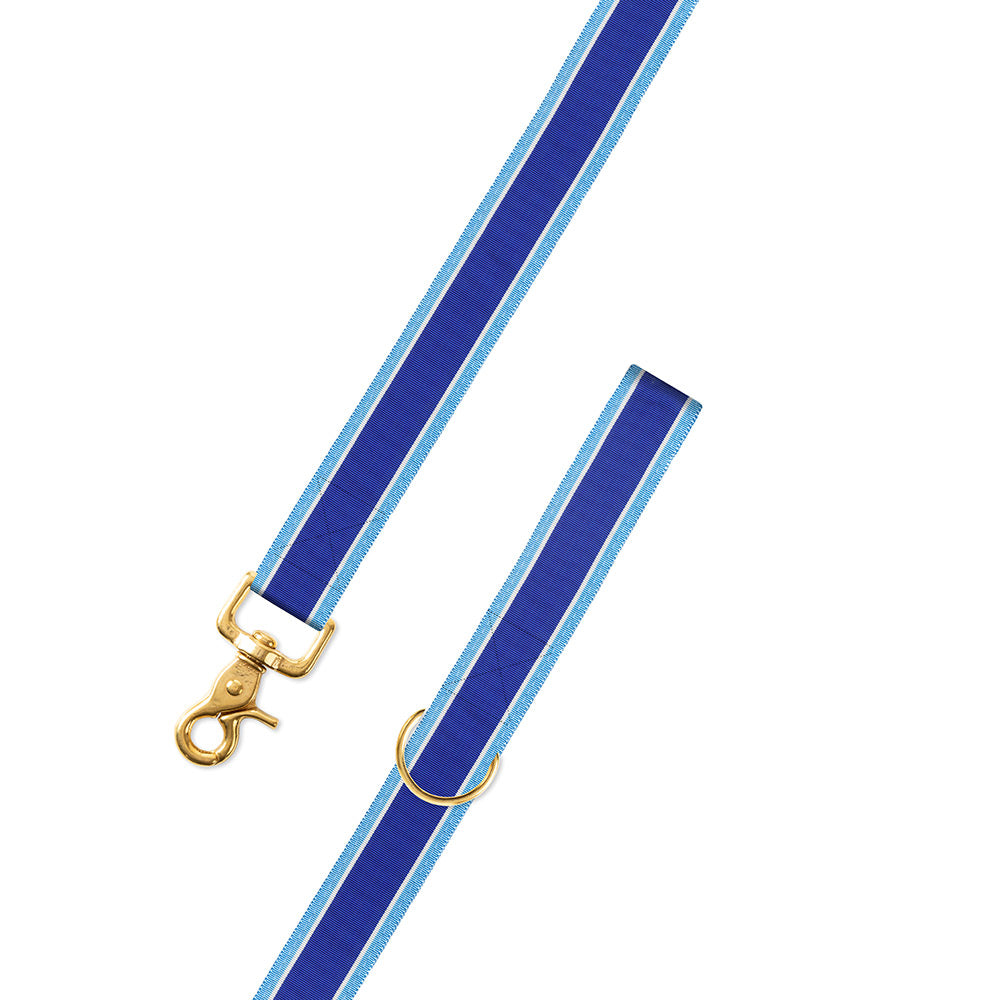 Navy &amp; Blue Grosgrain Ribbon Dog Leash