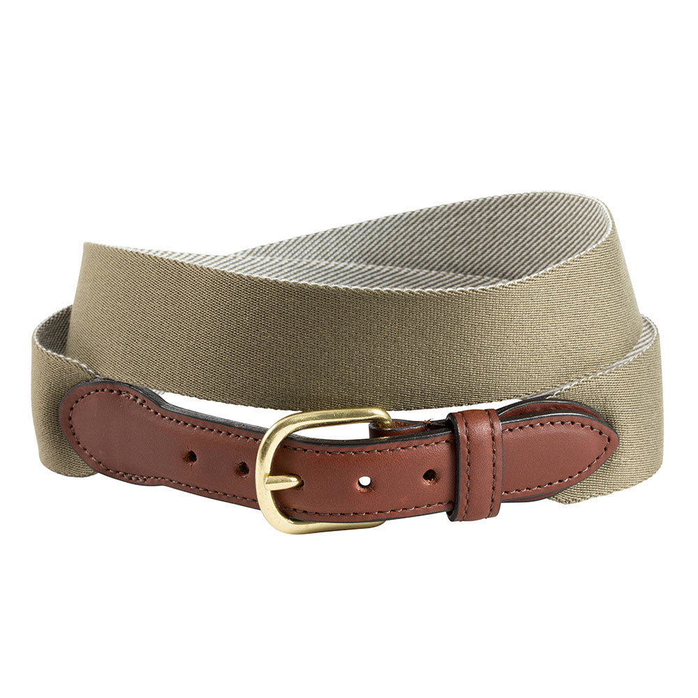 Dark Khaki Wide Belgian Surcingle Leather Tab Belt - Barrons-Hunter