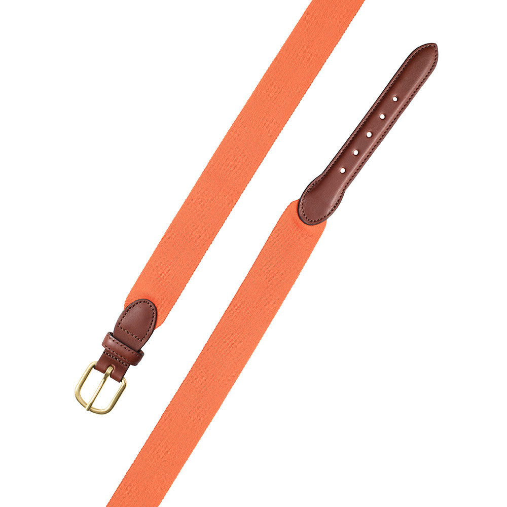Orange Wide Belgian Surcingle Leather Tab Belt